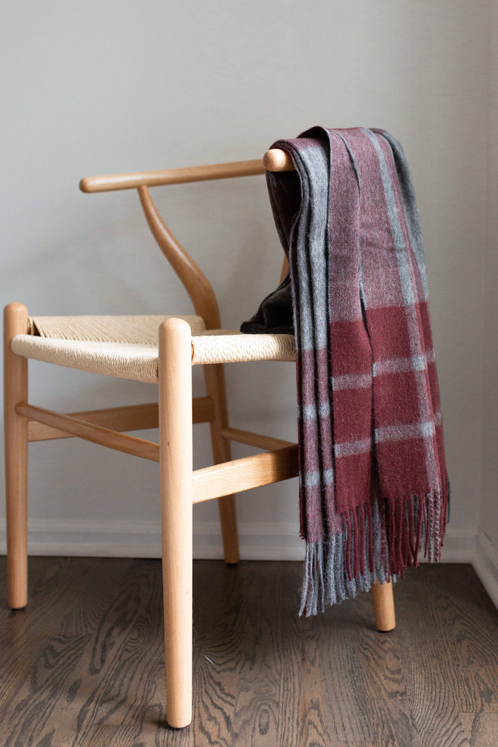 Estancia ALPACA BLEND Throw - Grey / Wine - Beyond Borders Collective
