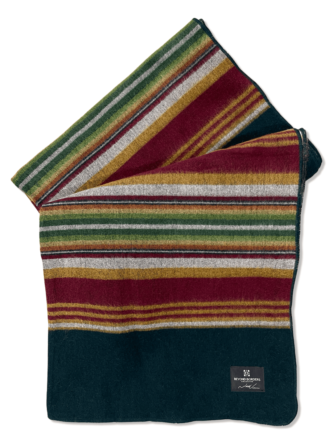 El Viajero Blanket - Colorful Green - Beyond Borders Collective