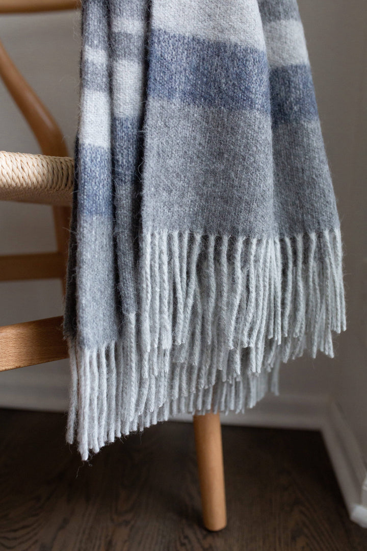 Campestre Alpaca Blend Throw - Grey / Blue - Beyond Borders Collective