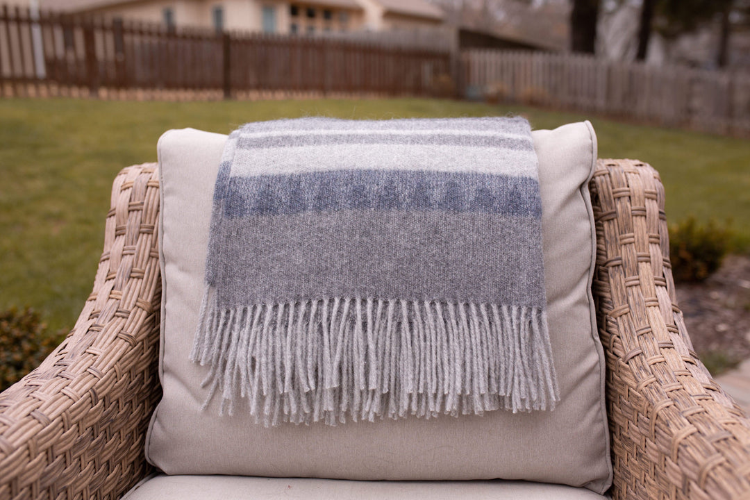 Campestre Alpaca Blend Throw - Grey / Blue - Beyond Borders Collective