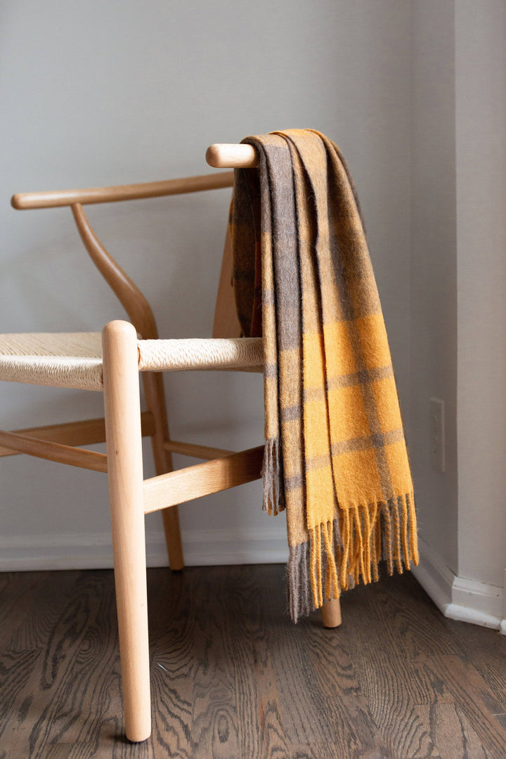 Estancia ALPACA BLEND Throw - Grey / Mustard Yellow - Beyond Borders Collective