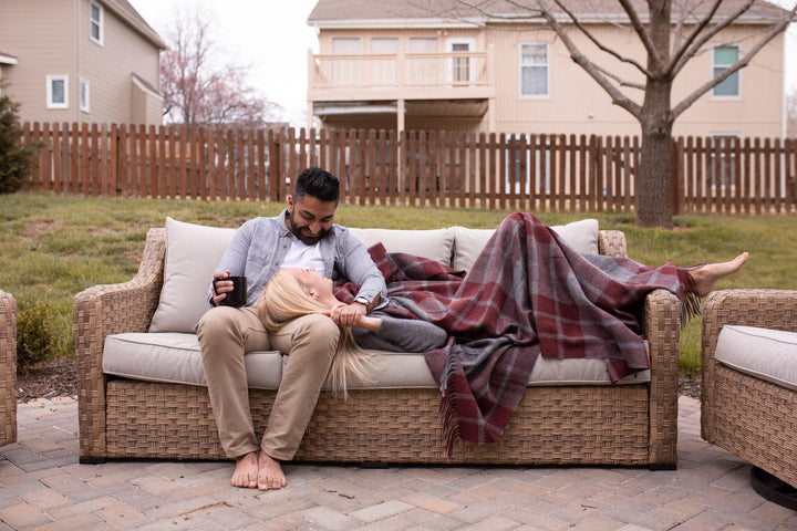 Estancia ALPACA BLEND Throw - Grey / Wine - Beyond Borders Collective