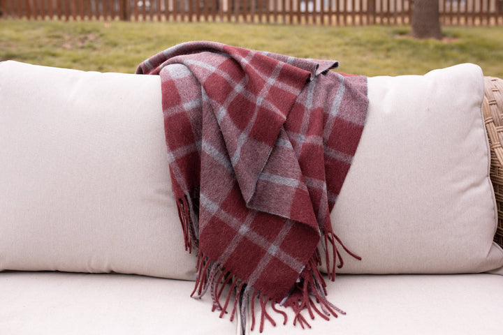 Estancia ALPACA BLEND Throw - Grey / Wine - Beyond Borders Collective