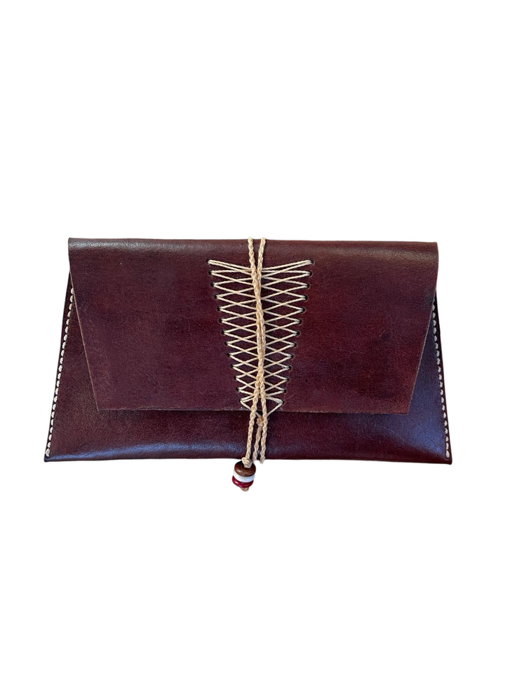 Leder Wickelbrieftasche/Clutch für Damen